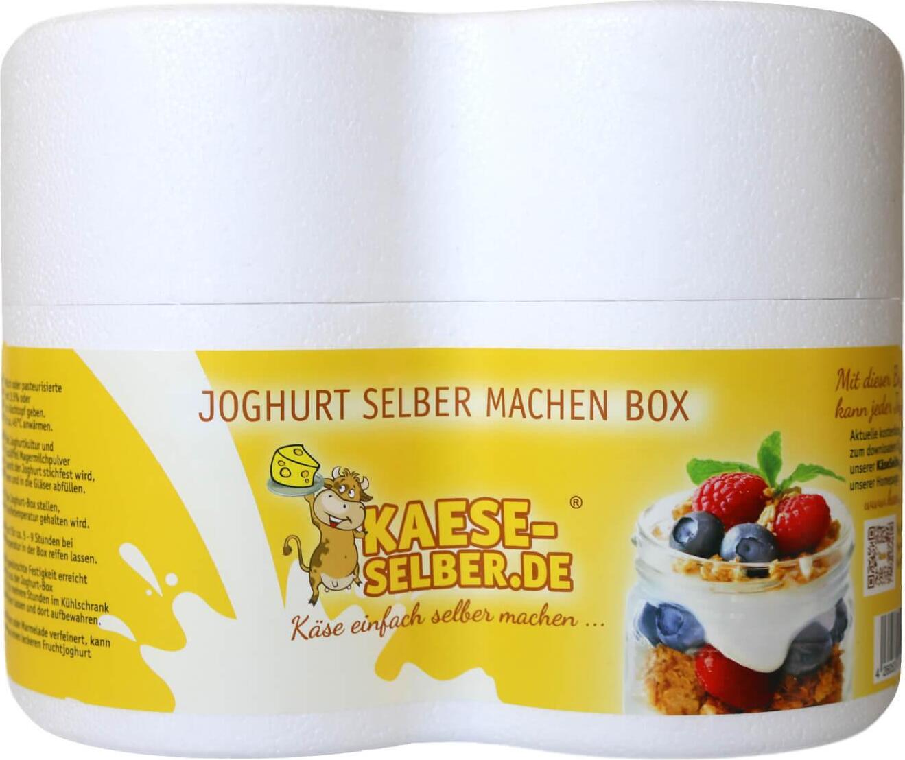 KAESE SELBER Joghurt Box Reifebox (ohne Strom) - Setvariante: Joghurt Box + 2x 0,5 Liter Glas