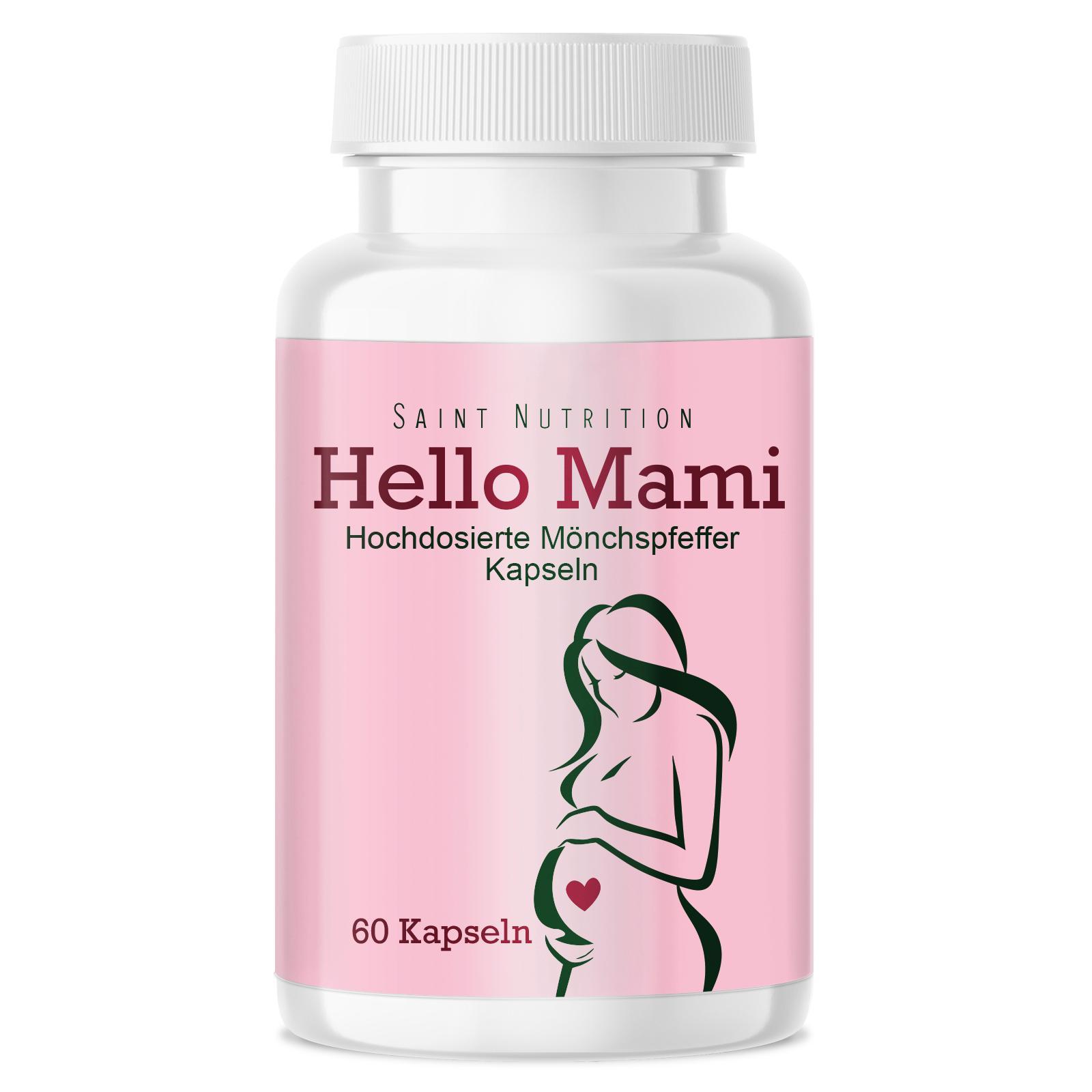 Smart7 Saint Nutrition® HelloMami – Schwangerschaft – Mönchspfeffer – Endlich schwanger werden - Kinderwunsch – Vitex Agnus Castus – Schwanger werden