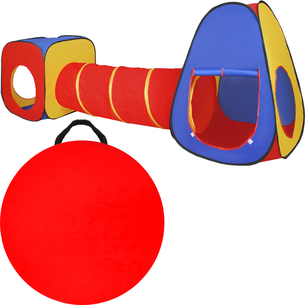 Tenda Da Gioco PINOLINO Yuma - 101x131x106 Cm, Con Finestra, Tappetino E Ghirlanda, 2 Ingressi, Bianco/Blu Pastello, Per Bambini