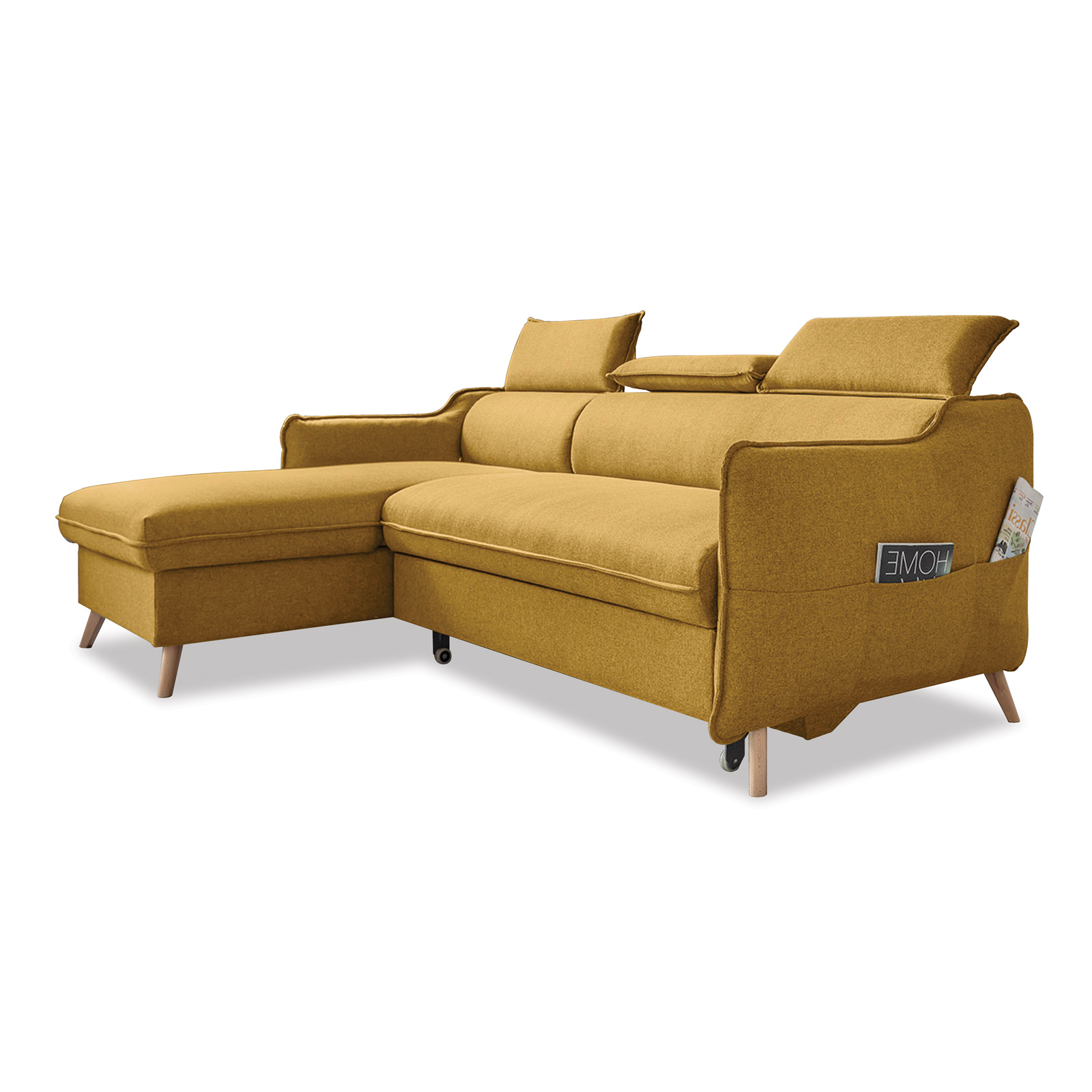 Ecksofa Sweet Harmony mit Bettfunktion MA-41 Honig Ausrichtung Links