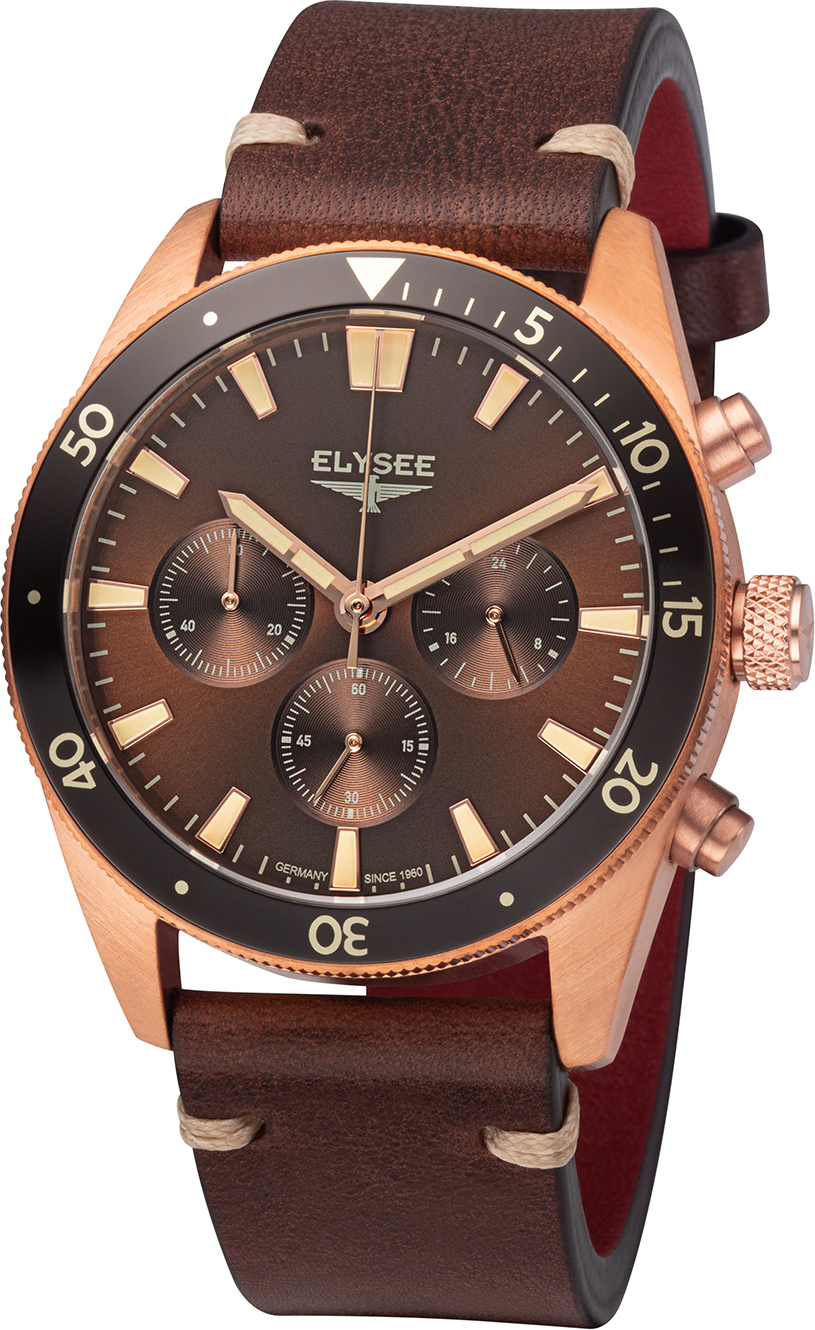ELYSEE Herrenuhr BRONZE CHRONO braun onesize Herren leuchtende Zeiger + Indizes 41 98030, 98031, 98032