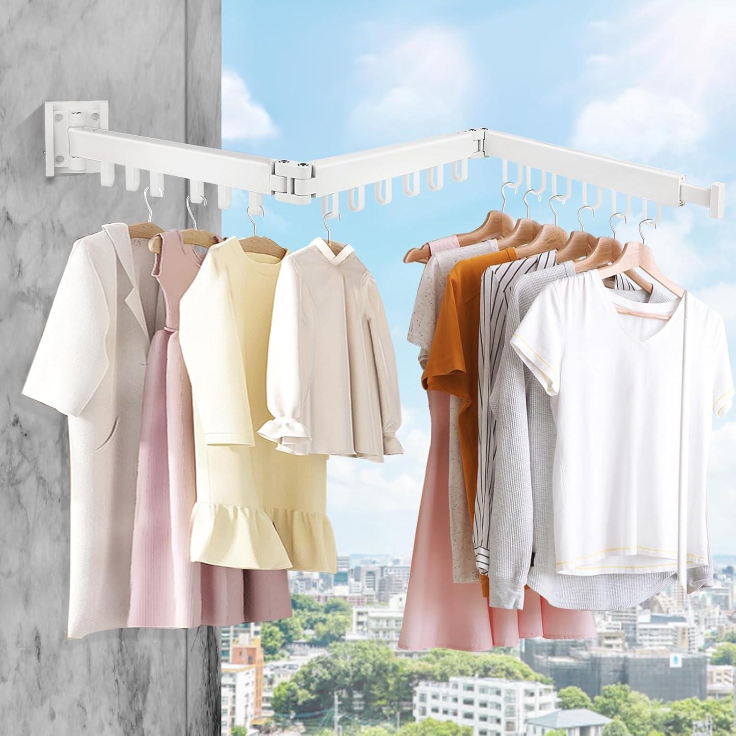 Markenlos Wandtrockengestell - Wäscheständer - Trockengestell - Wandtrockengestell - Klappbares Wandtrockengestell - Wäsche Trocknen