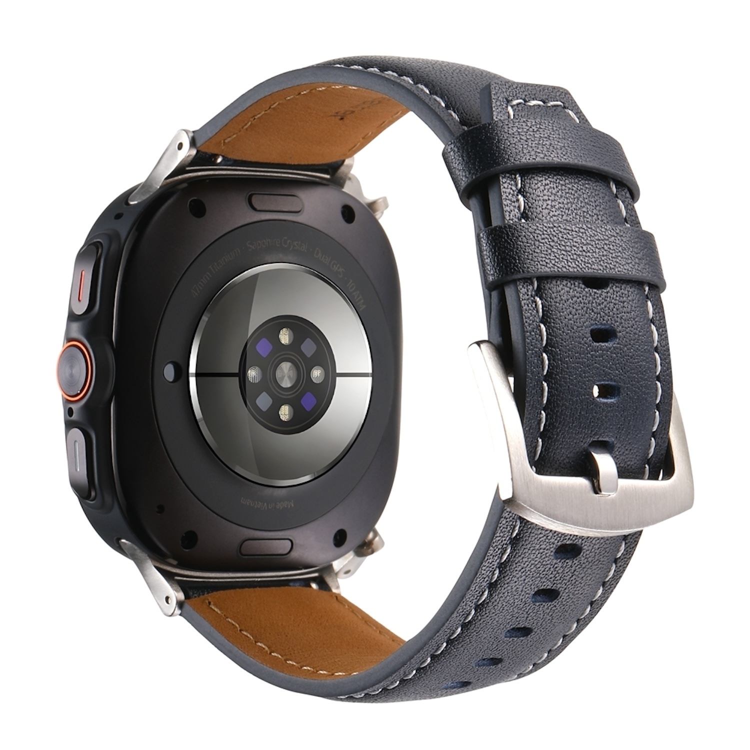 Pre Samsung Galaxy Watch Ultra 47 mm vysokokvalitný kožený remienok modrý