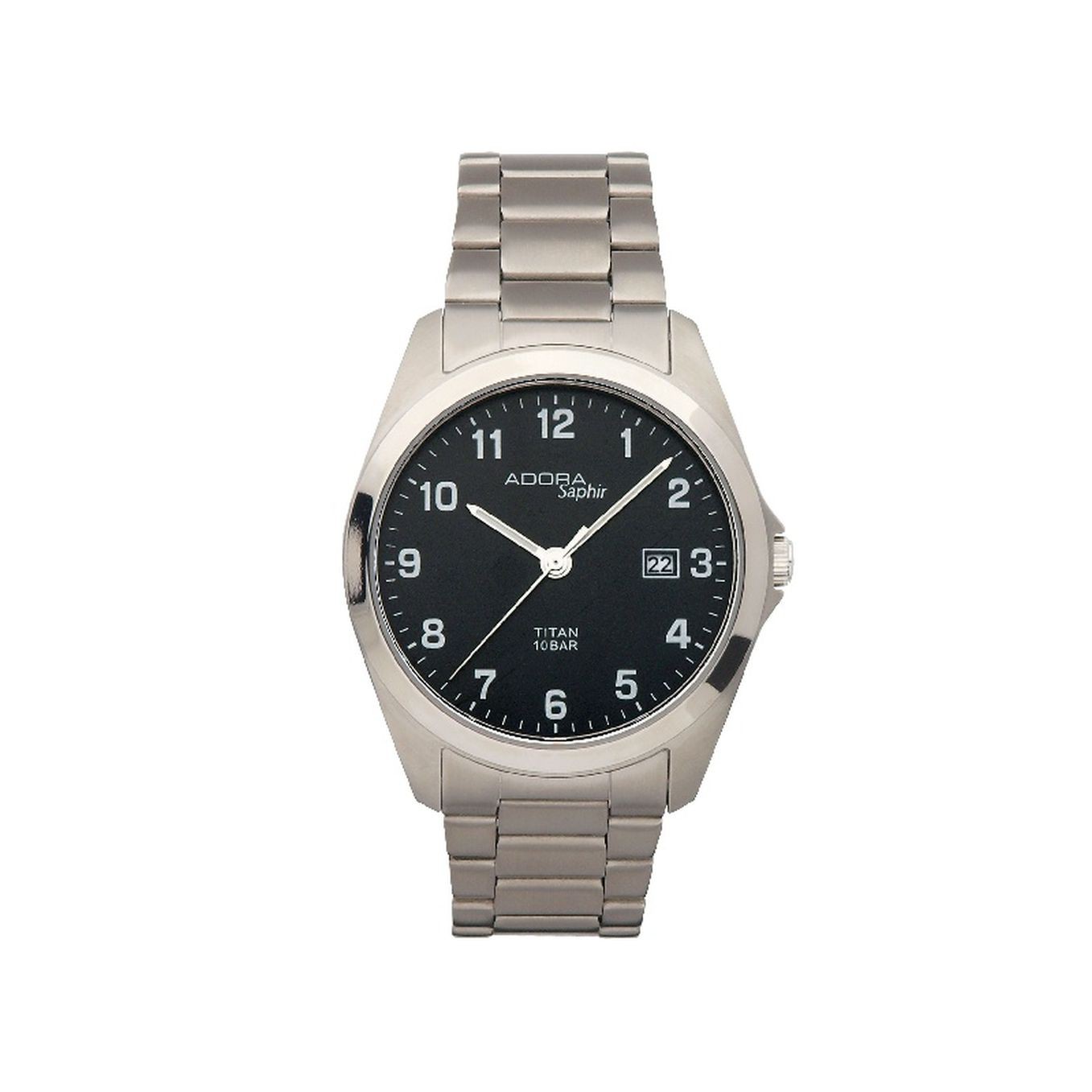 Herren Armbanduhr Titan Titanium Adora 10 atm wasserdicht mit Saphirglas 9826