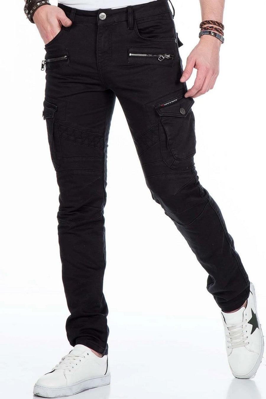 Cipo & Baxx CD424 Herren Cargohose im angesagten Biker-Stil
