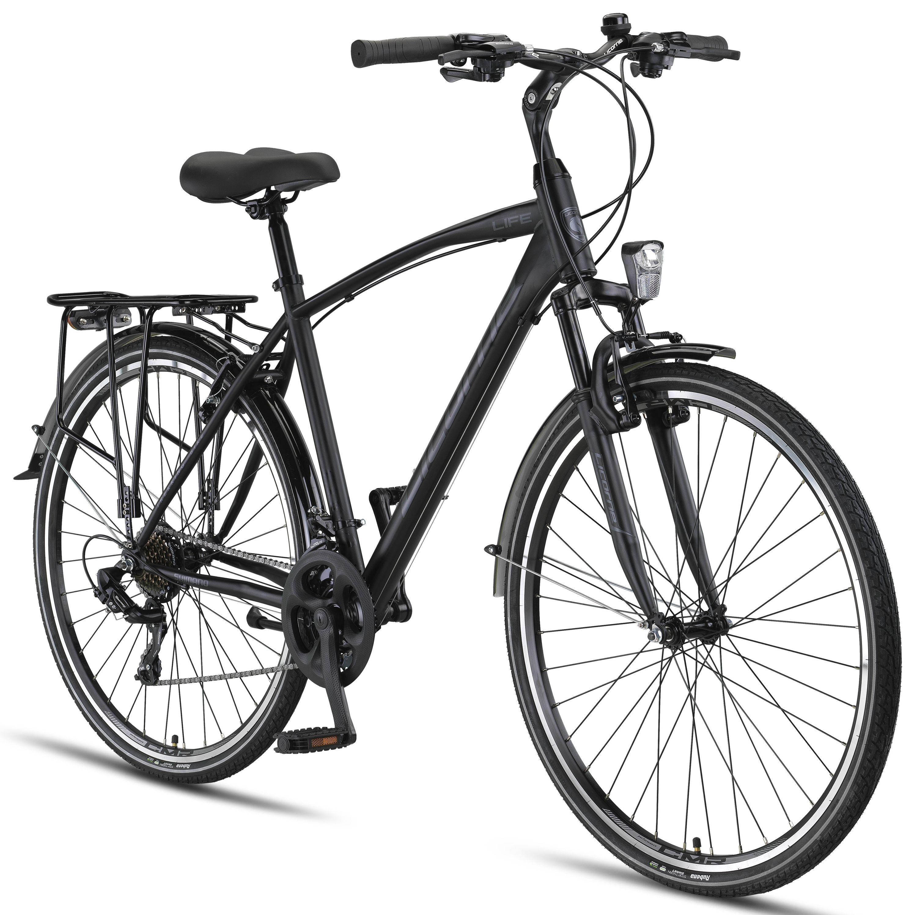 Licorne Bike GmbH Licorne Bike Life M-V-ATB Premium Trekking Bike in 28 Zoll - Fahrrad für Herren, Jungen, Damen und Herren - Shimano 21 Gang-Schaltung - Herren Citybike - Männerfahrrad.