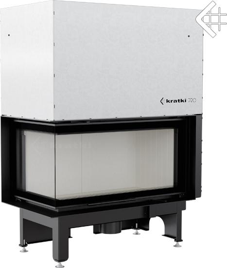 Oceľový krb KRATKI NADIA ľavý 14 kW Ø 200 Lift-up