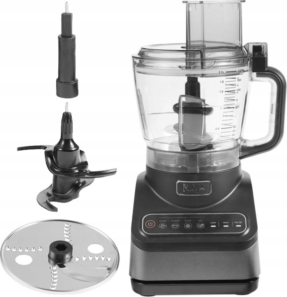 Küchenmaschine Ninja Mixer 850W Schwarz Stahl 2.1L Mixen Reiben Turbo BELLA-T-2202