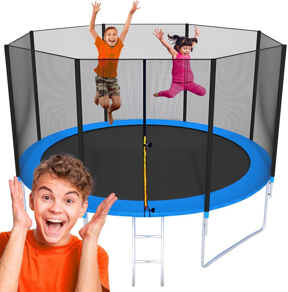 Domáca trampolína Extralink so sieťou a rebríkom, priemer 8 stôp, 244 cm