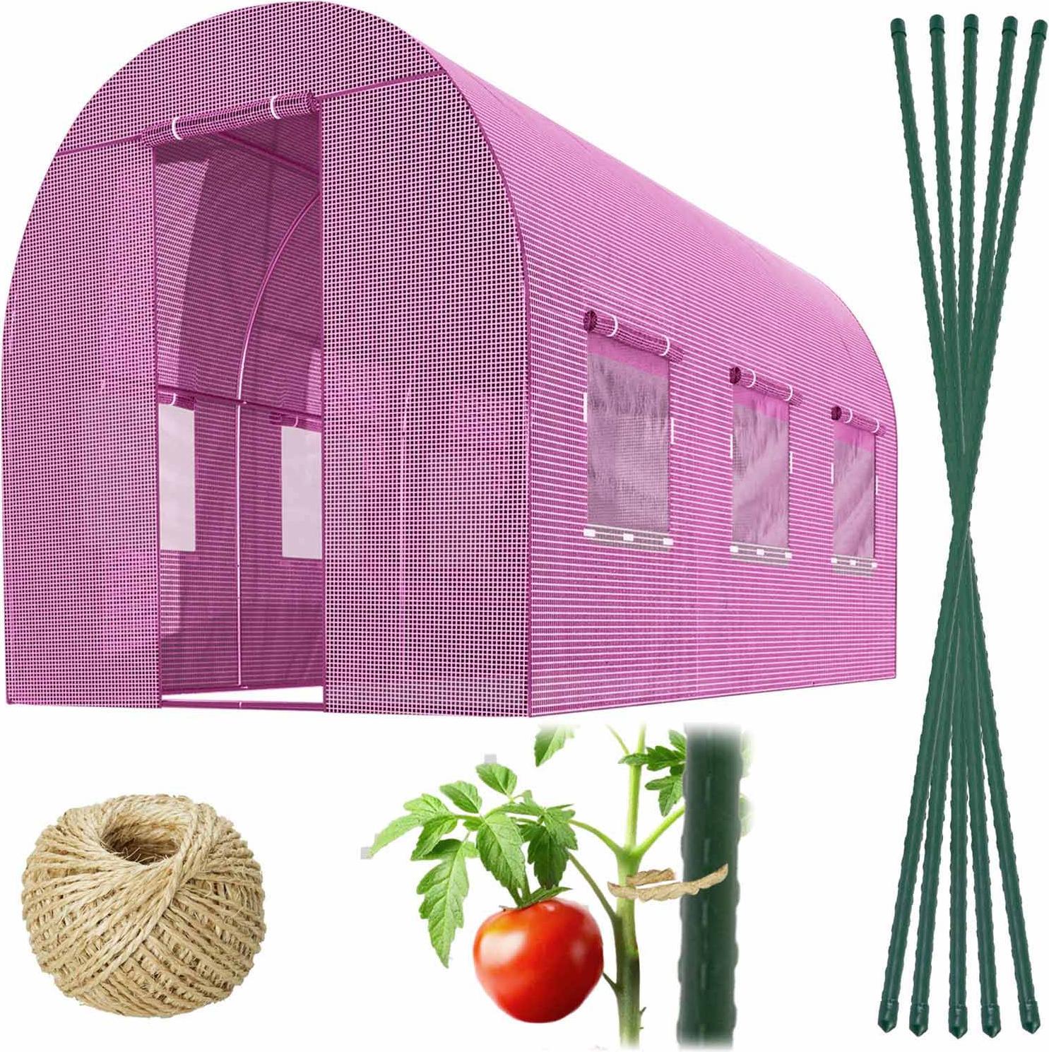 B2X Gartentunnel 2 x 3 m (6 m2) rosa Plonos