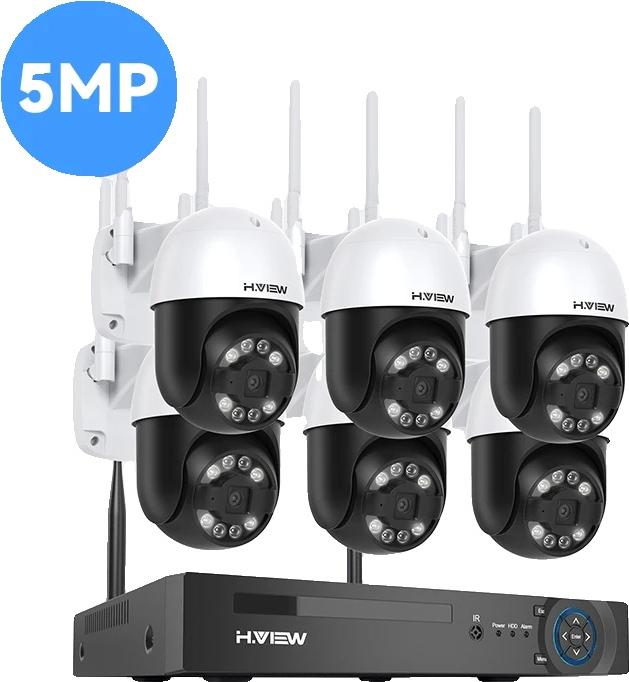 Domáci bezpečnostný kamerový systém, rozlíšenie 5MP, detekcia pohybu AI, 5MP 6PCS PTZ kamera