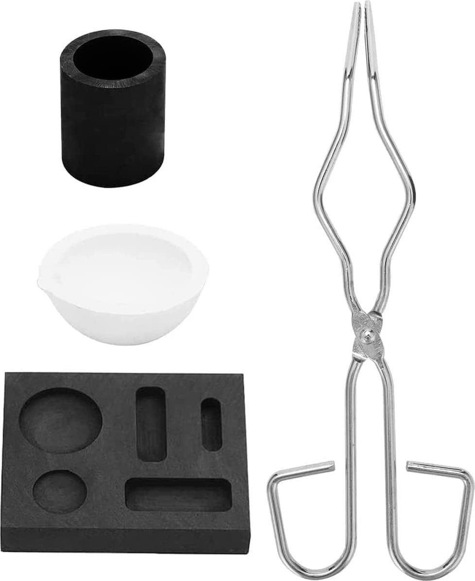 Markenlos Hochreines Graphit Schmelzkreuz Set-Zange Kombi-Barren Schmelzen Kit-Form zum Schmelzen Gießen Handwerkzeuge.