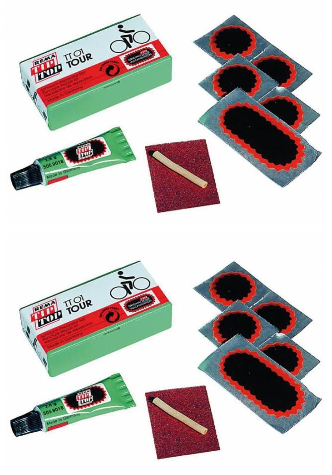 Rema tiptop Rema Tip Top 2er-Set Fahrrad-Reparaturkit TT01: für schnelle Reifenreparature...