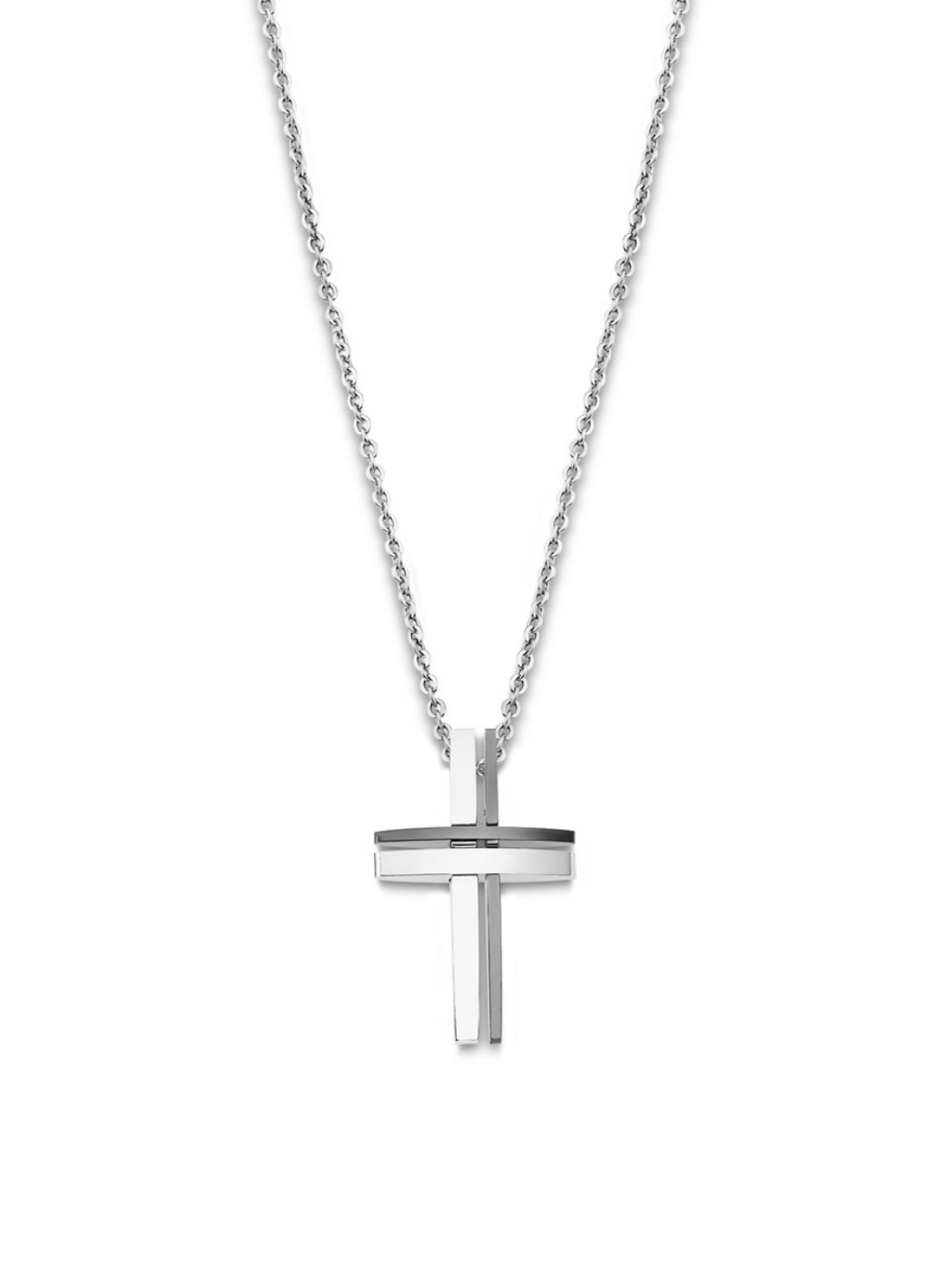 LOTUS Style Collana Uomo In Acciaio Inox Argento | Modello LS1984-1/1 | Gioiello Elegante Con Chiusura A Moschettone