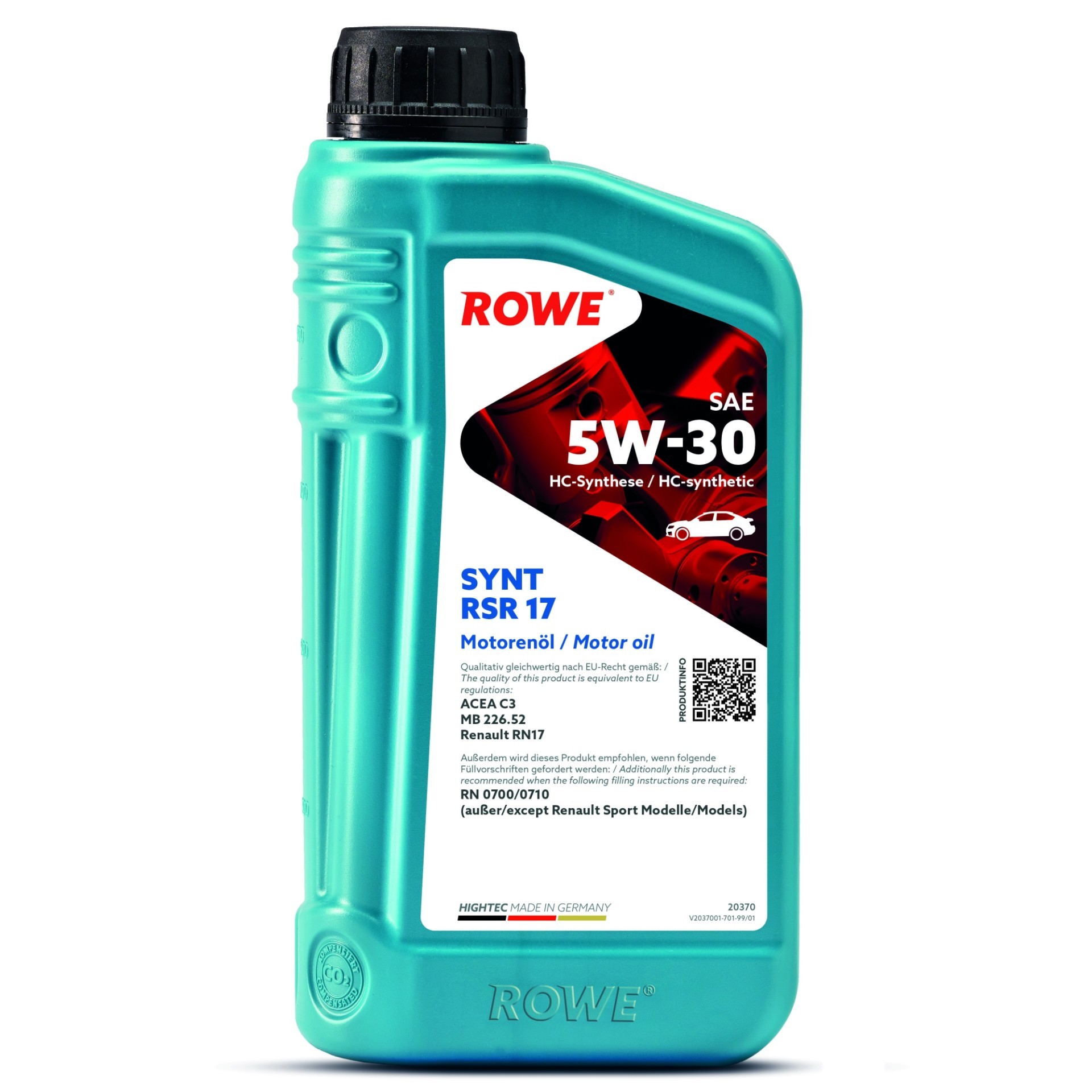 ROWE HIGHTEC SYNT RSR 17 für 5W-30 1 Liter Motoröl Motorenöl HC Synthese 226.52 RN17 Öl 20370-0010-99