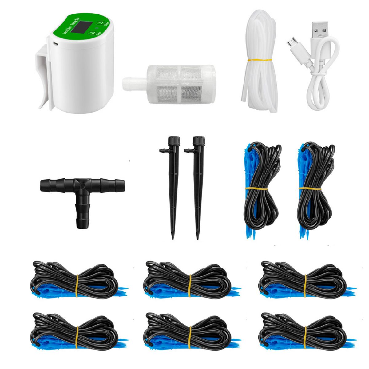 Jormftte Bewässerung Set Bewässerungssystem,automatische Bewässerungsgeräte,Ideal für Zimmer und Außenpflanzen oder Topfpflanzen，8 Bewässerung + 2 Sprinkler Kau-HT-XJY-20231108-91