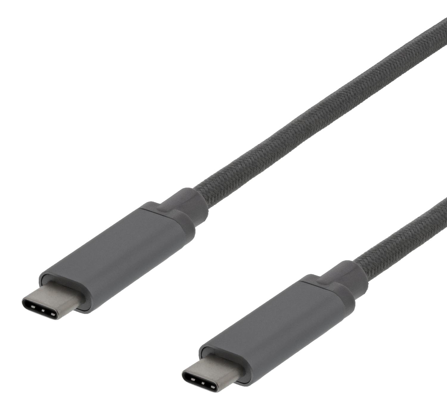 DELTACO USB3.1 TYP C na C GEN2 3A 0,5 m ŠEDÝ