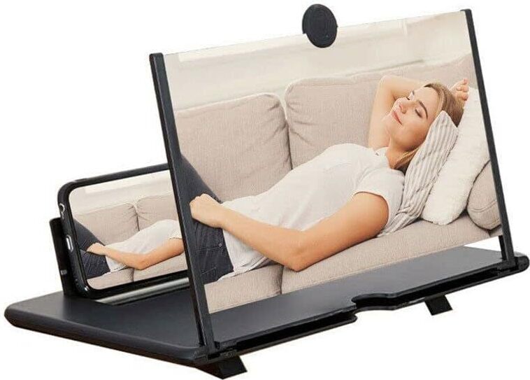 BundiGlassware 12 Zoll Handy Bildschirmlupe, Stretch Design 3D HD Handy Vergrößerungs Bildschirm, für das Ansehen von Filmvideos auf Allen Smartphones FZZ-0727-KAAMZON83