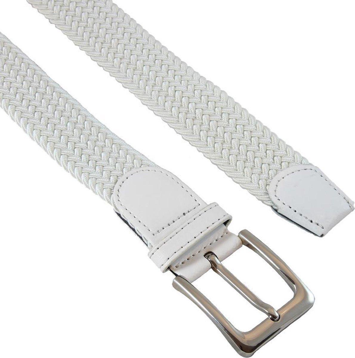 Jumadas r geflochtener weißer Gürtel – Sommergürtel – Strandgürtel – Weißer Gürtel, wunderschön zu einem Sommeroutfit – 105 cm – elastischer Gürtel Weiß 162903