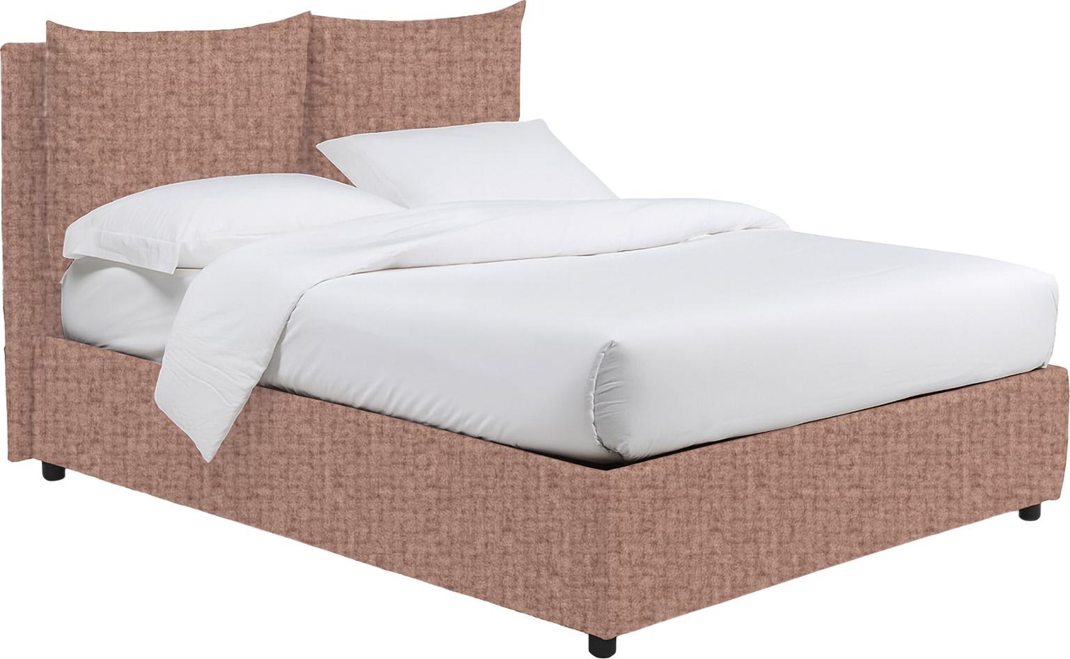 Doppelbett Dmora Davoli Rosa, abziehbar mit Stauraum