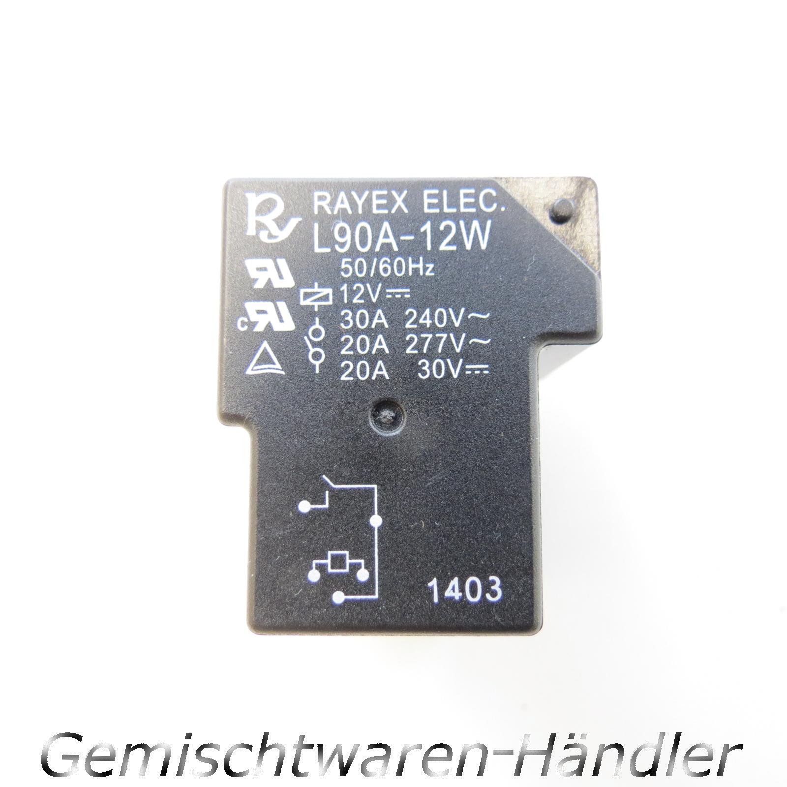 TNE Relais 12V Steuerspannung 230V 30A Leistungsrelais 30V 20A Ampere Volt L90A-12W 5205