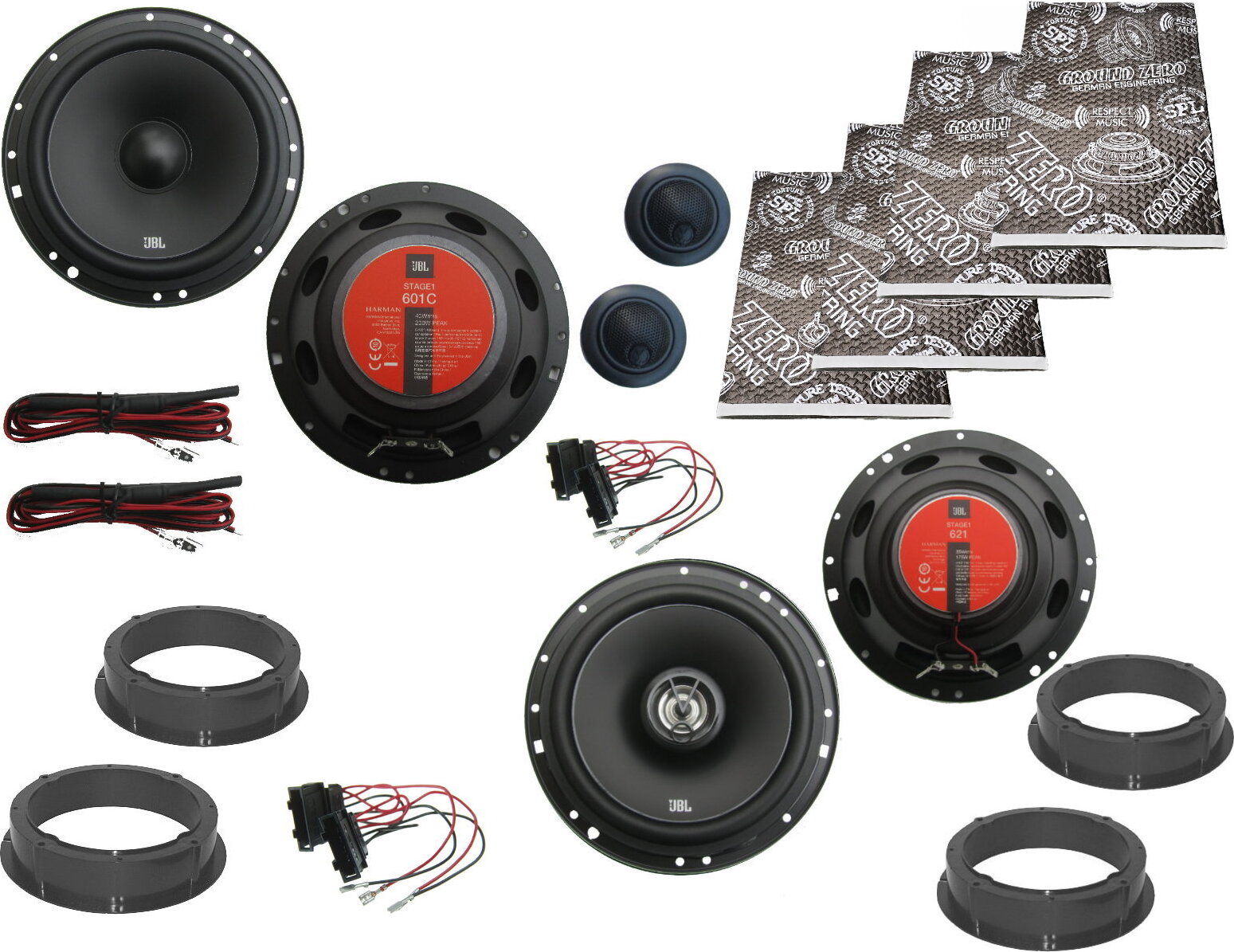 DSX JBL Lautsprecher Set für VW Touran Bj 03 -22 Tür vorn hinten Dämmung jbltouranstage1komgzdm