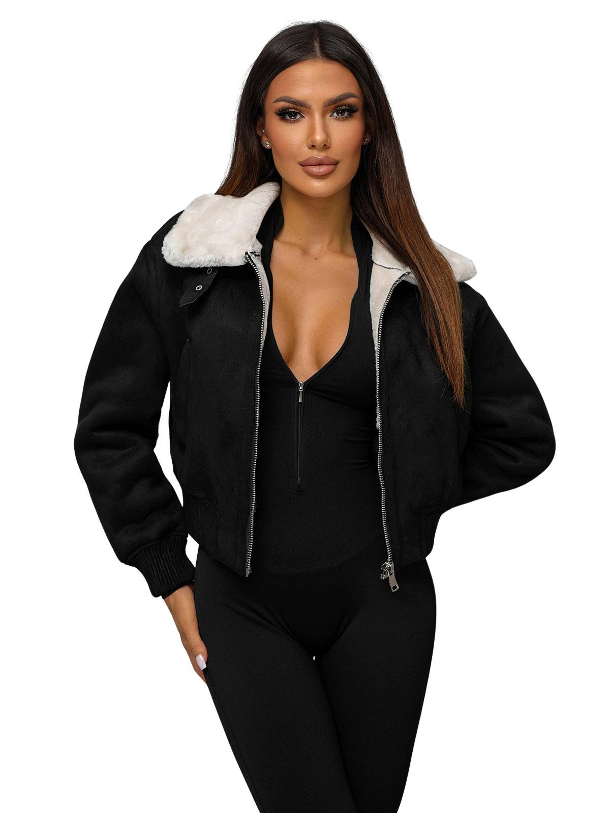 Damen Jacke Schwarz-Weiß OZONEE O/81326Z XXL