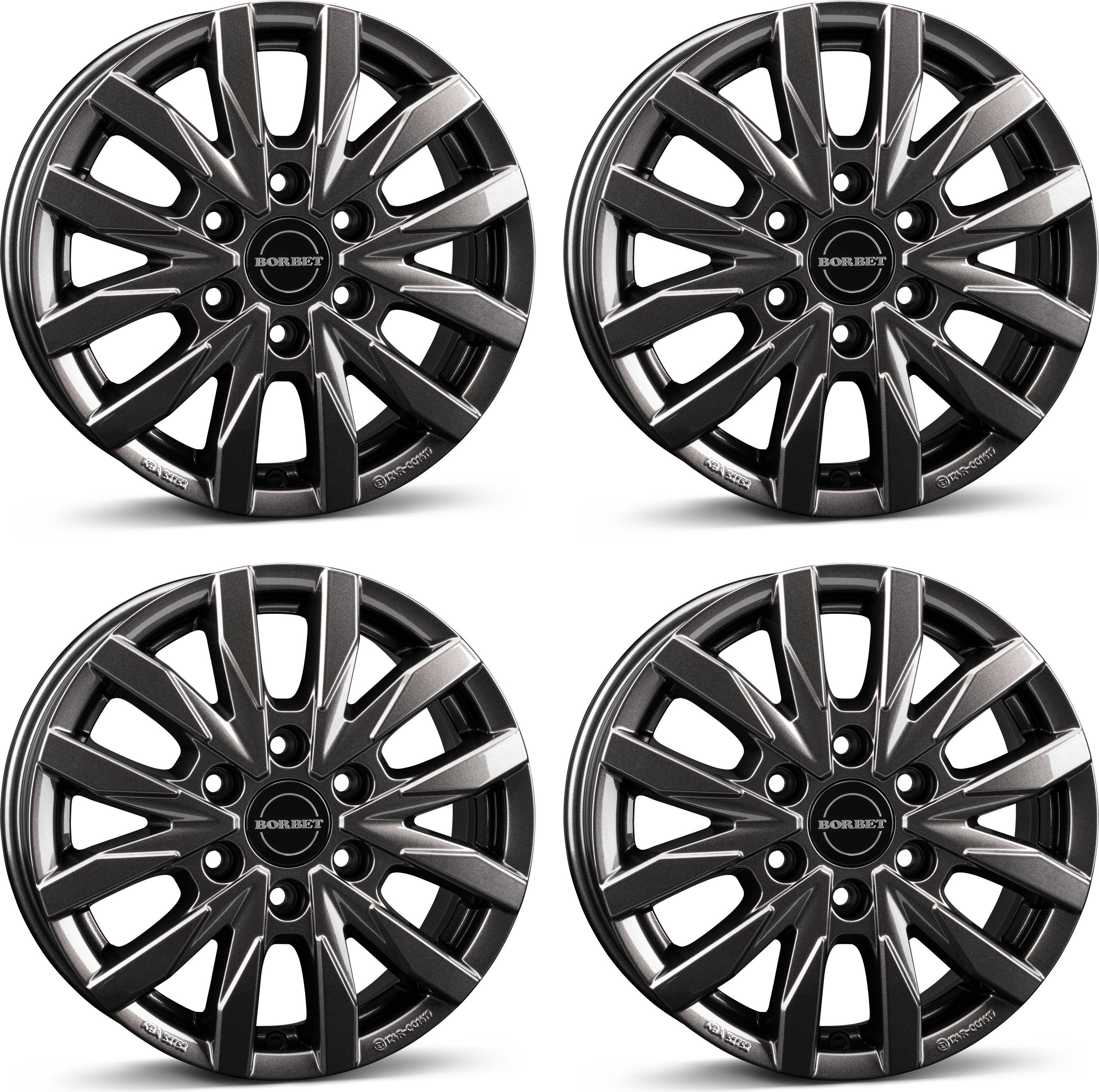 4 Borbet Felgen CW6 6.5x16 ET62 6x130 ANT für Mercedes Sprinter Sprinter (Typ 906 AC) Sprinter (Typ 906 BB) Sprinter (Typ 906 OK) 6x130 ANT 4-CW6 65662130684,1MAG/T