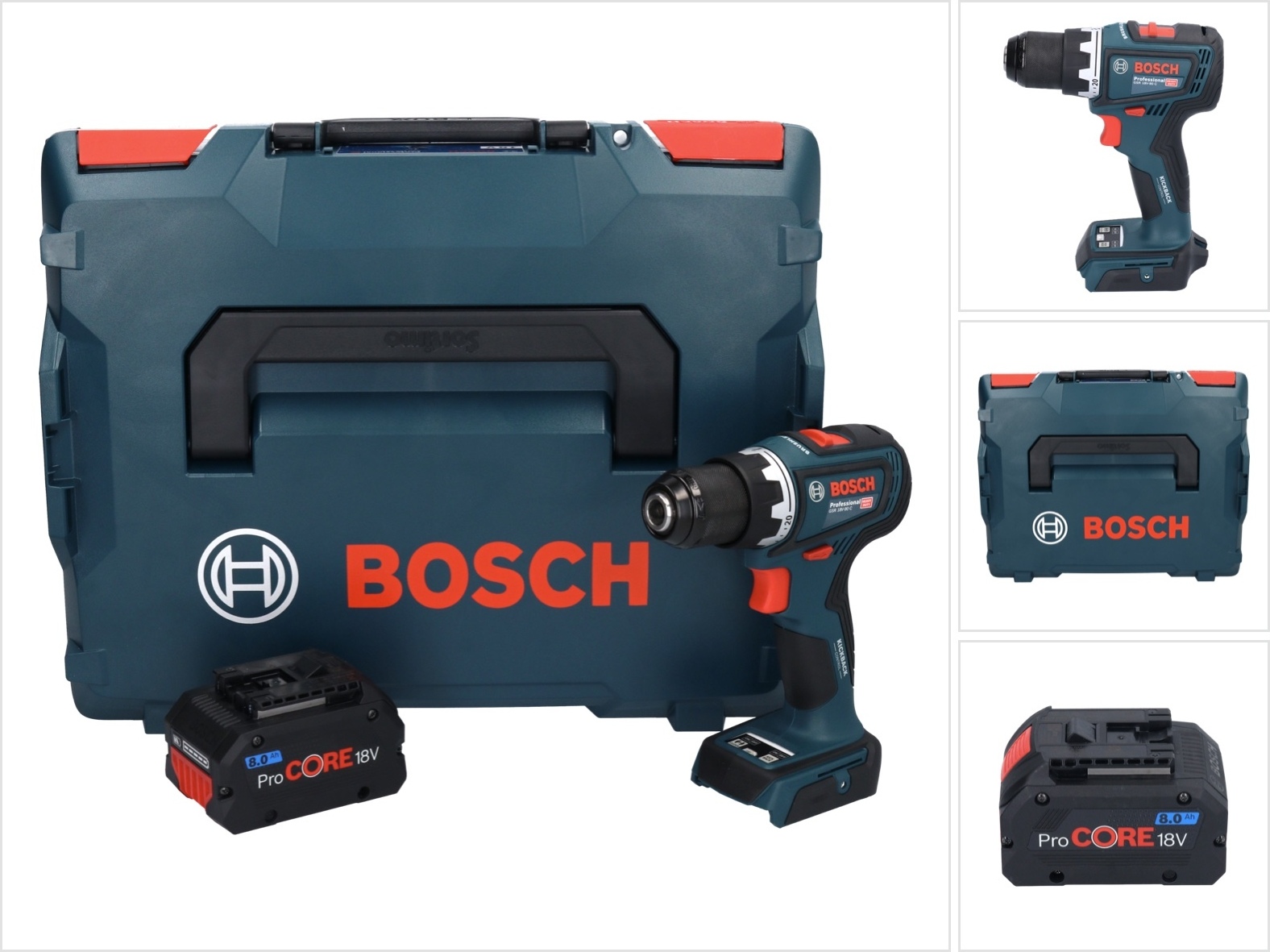 Bosch GSR 18V-90 C Profesionálny akumulátorový vŕtací skrutkovač 18 V 64 Nm + 1x akumulátor ProCORE 8,0 Ah + L-Boxx - bez nabíjačky