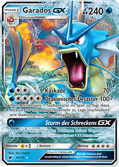 The Pokemon Company Garados GX Sonne & Mond Aufziehen der Sturmröte 18/111 Sammelkarten Pokemon Einzelkarten