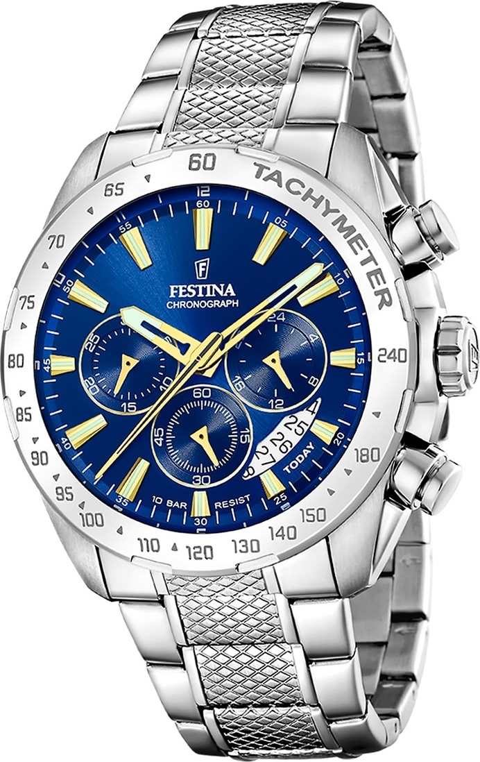 Pánske náramkové hodinky Festina z nehrdzavejúcej ocele strieborné Timeless Chronograph D2UF20668/2