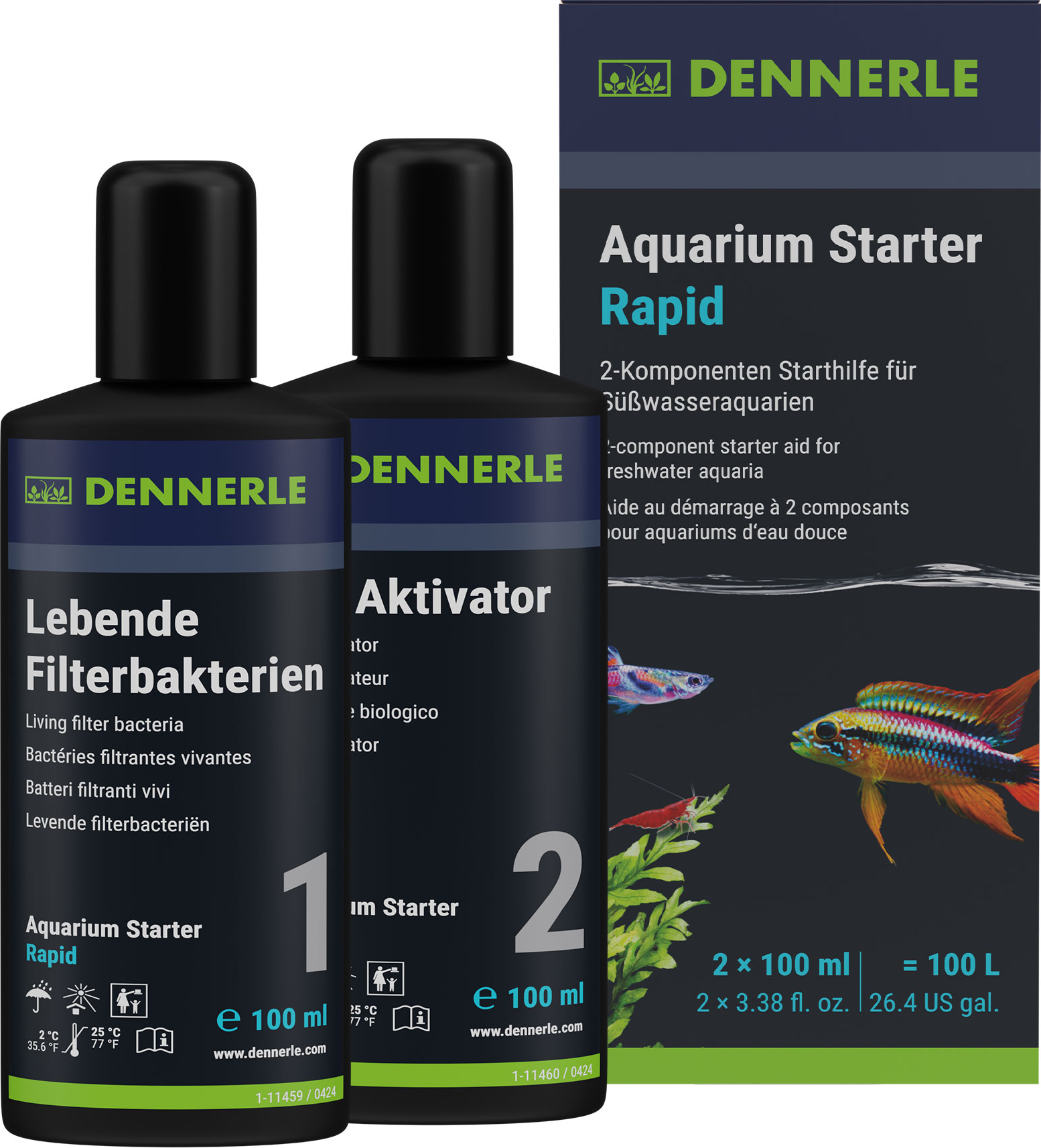 Dennerle Aquarium Starter Rapid 200 ml, 2-Komponenten -Aktivator für einen schnellen und sicheren Aquarienstart 1681