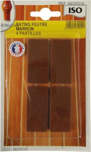 Filz-Klebepads 25x45 Braun X4 Sc - Iso