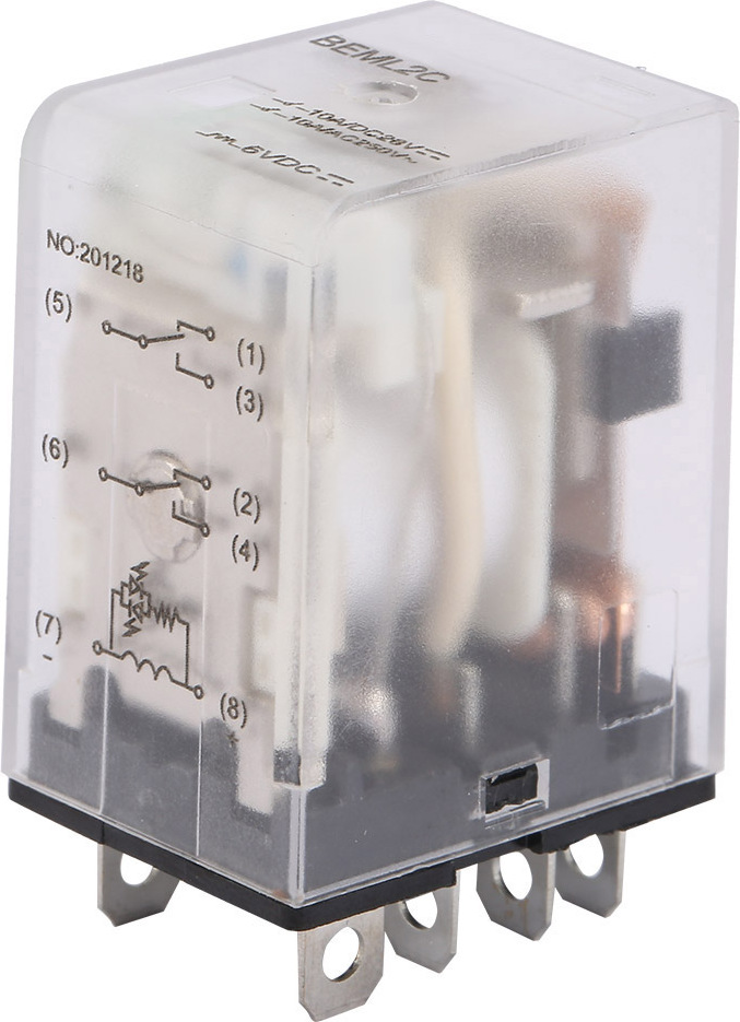Gistuch 6VDC 8 Stifte Zwei offen geschlossene elektromagnetische Relais 10a mit grünem Indikatorlicht