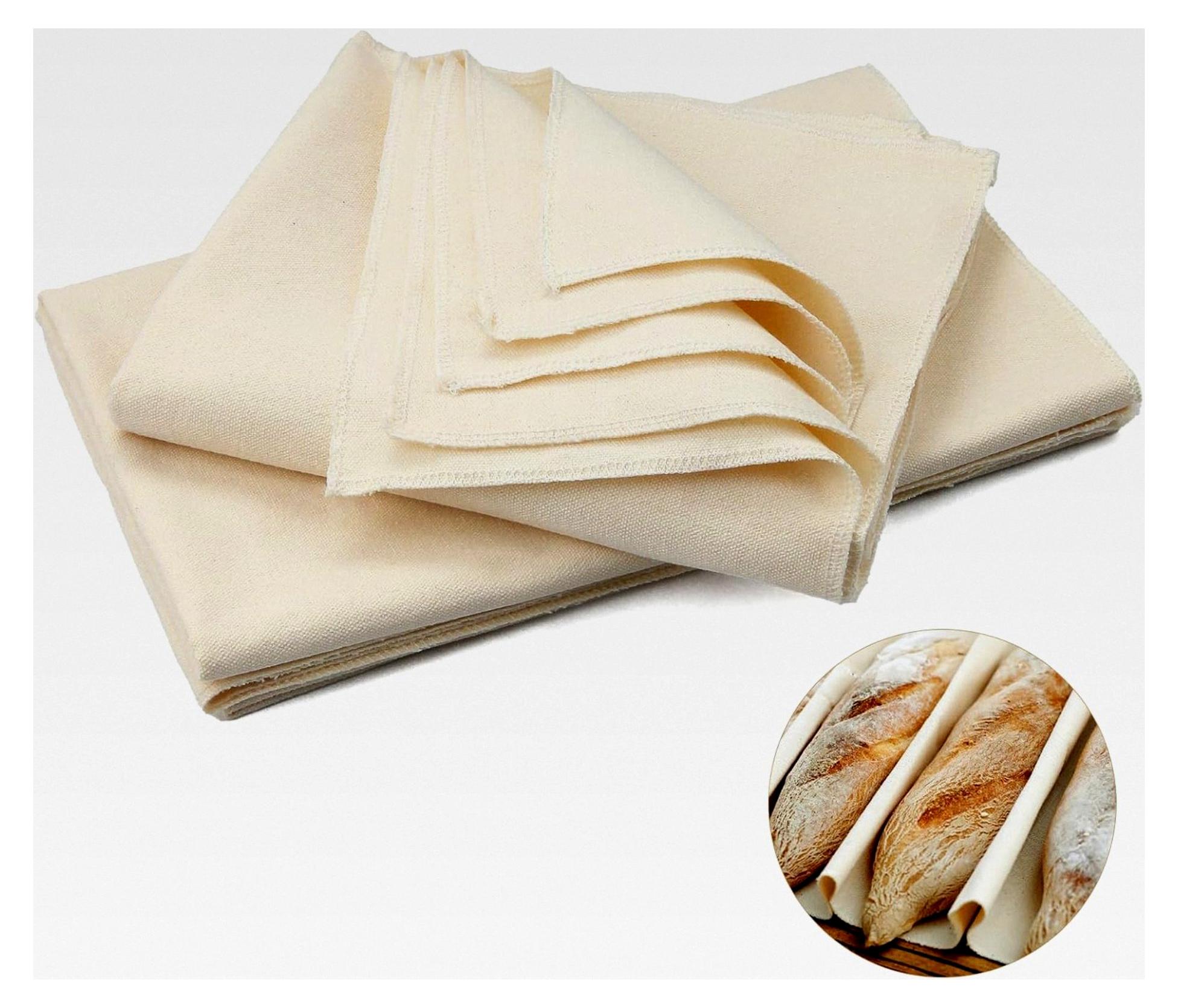 Markenlos 3 Stück Bäckerleinen Leinentuch Brot Backen 48 x 36 cm Natur