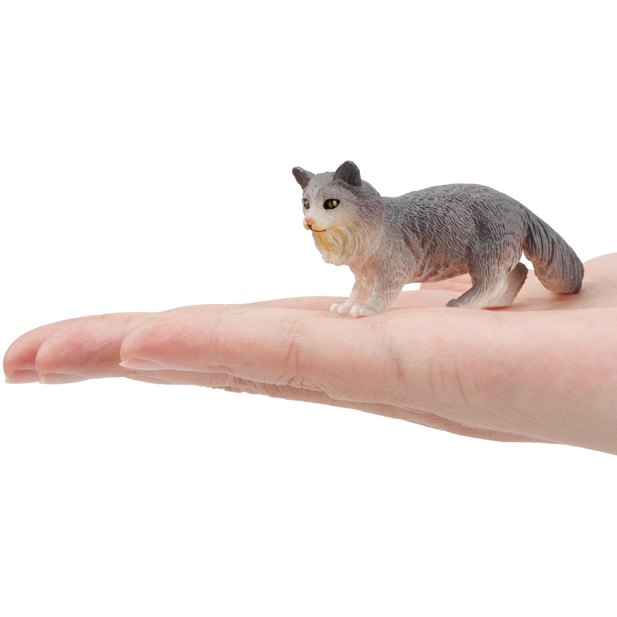 Toymany ML00170 Norwegische Waldkatze grau 6,5 cm Haustiere