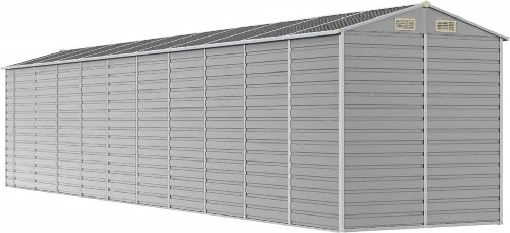 vidaXL Záhradný prístrešok svetlosivý 191x895x198 cm Pozinkovaná oceľ