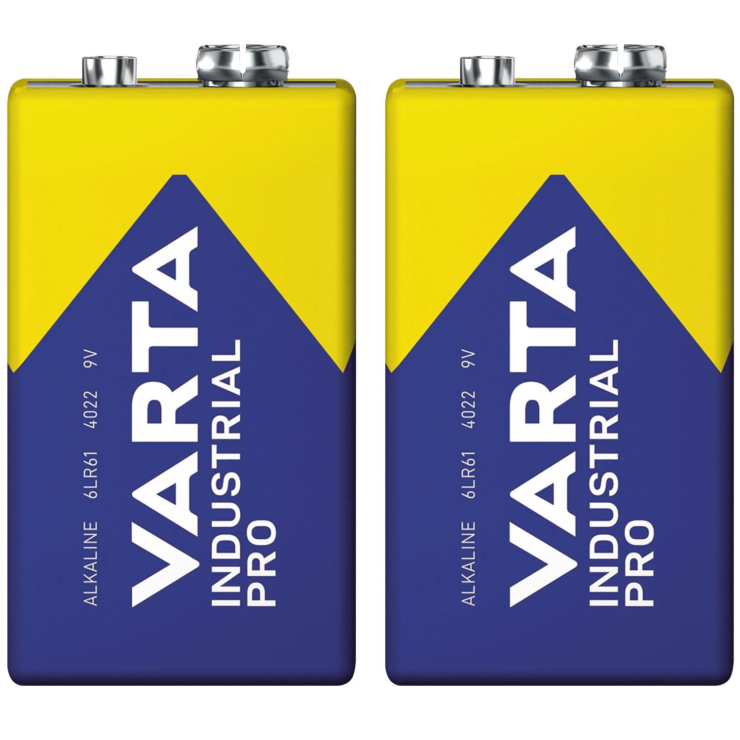 2x Batterie R9V R-9 6LR61 9V R-9 Alkali Varta Industrial Pro