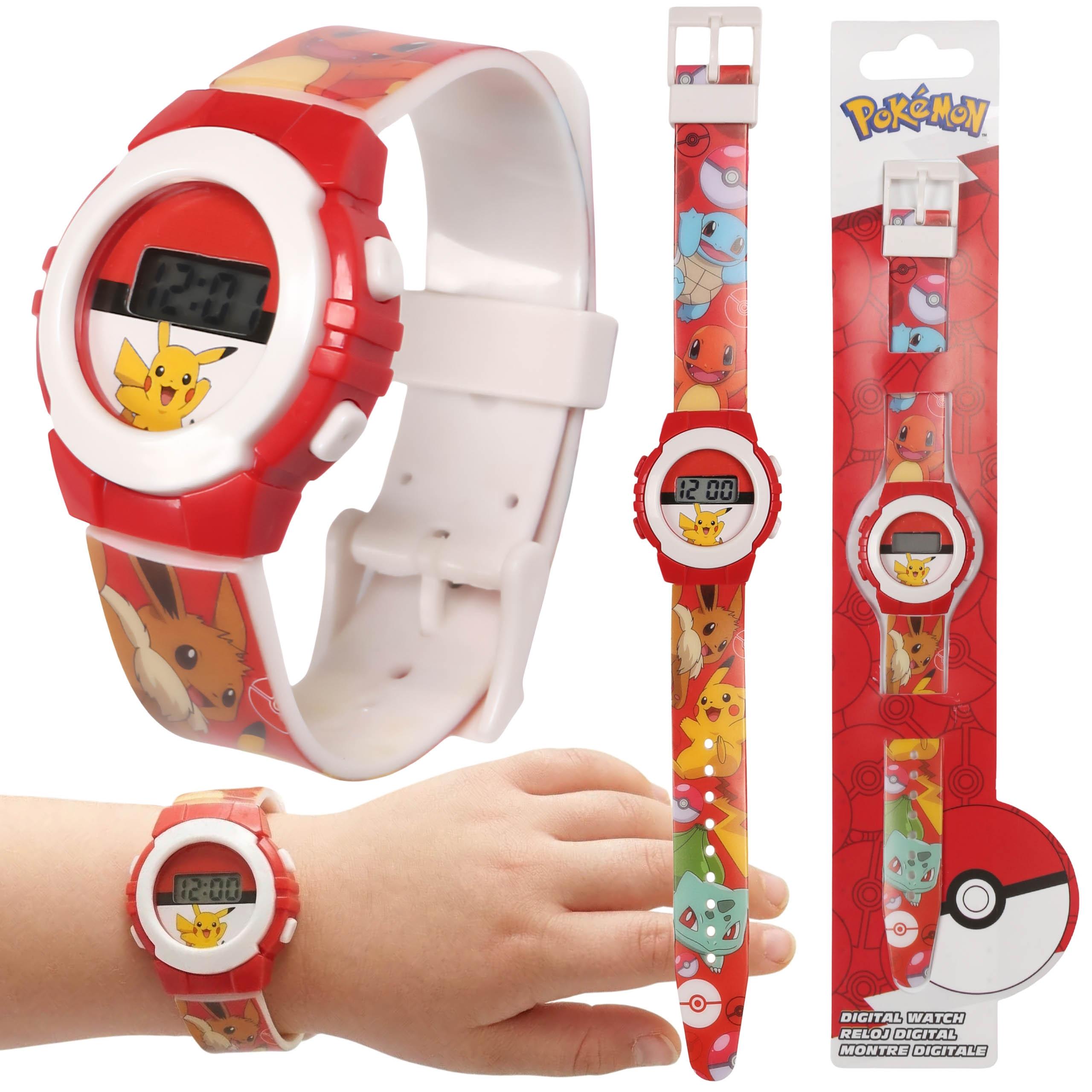 sarcia.eu Pokémon rote Digitaluhr, LED-Armbanduhr für Jungen