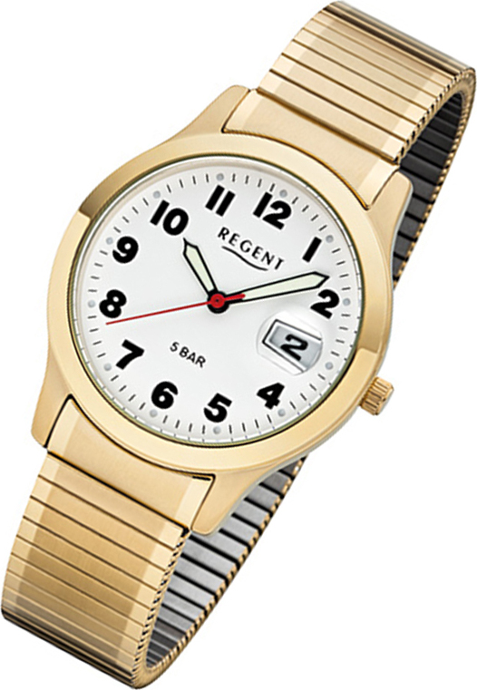 Regent náramkové hodinky zlaté F-1017 Pánske analógové Quartz hodinky URF1017