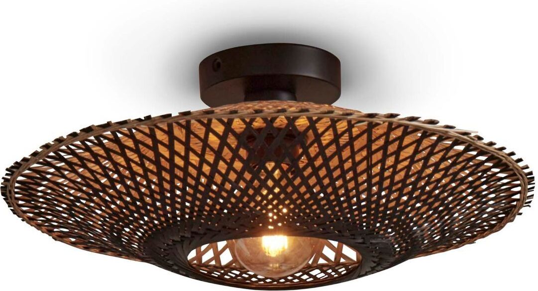 GOOD&MOJO - Deckenleuchte Kalimantan - Bambus Schwarz - Ø44cm KALIMANTAN/C12/BNR