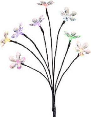 PEARL Solar-LED-Lichterstrauch mit 8 Blüten und Erdspieß, multicolor, 50 cm NC3952