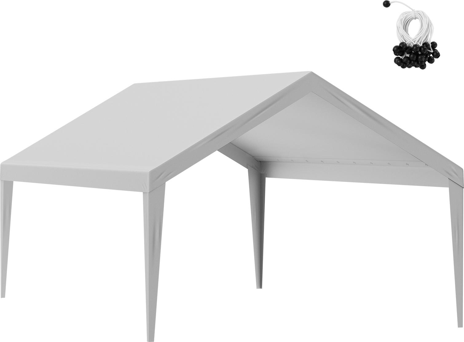 SucceBuy Náhradný prístrešok na auto 13x20 stôp, odolný kryt garážového stanu, vodotesný a chránený proti UV žiareniu, jednoduchá inštalácia pomocou napínacích popruhov, sivý (len vrchný kryt, rám nie je súčasťou balenia)