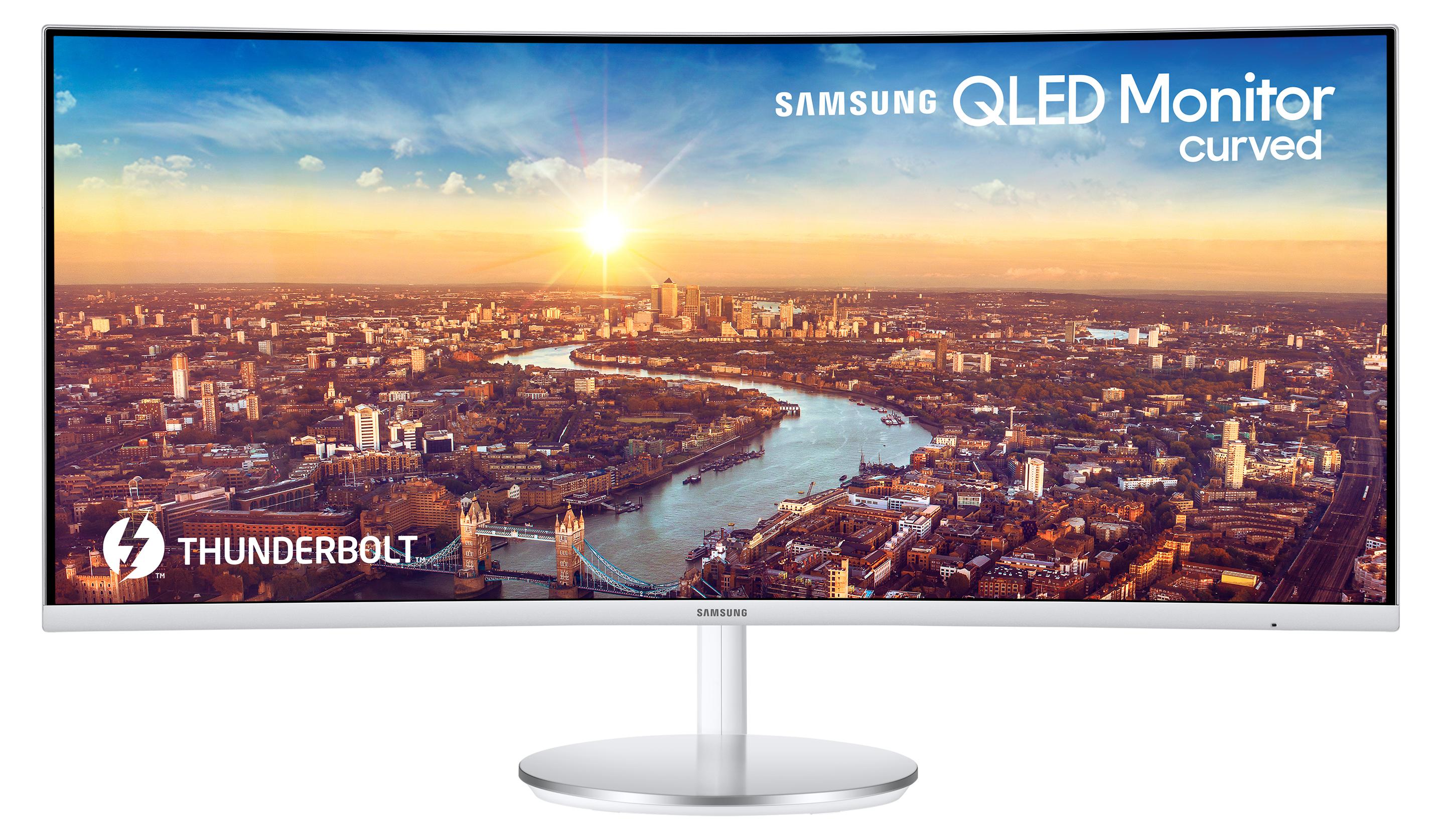 Samsung C34J791WTR, 86,4 cm (34"), 3440 x 1440 px, UltraWide Quad HD, QLED, 4 ms, Biela