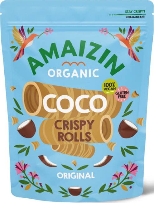 Amaizin Bio knusprige Kokosnuss Rollen Orginal 140 g