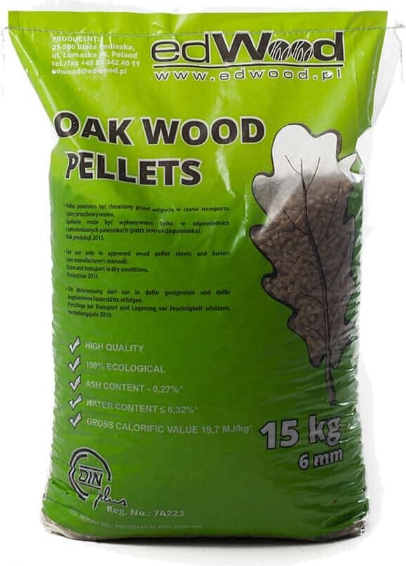 HOLZBRX Holzpellets Hartholz Eiche, Pellets, Hartholzpellets ENplusA1 6mm, 65x15kg Sackware ,975kg Palette P005