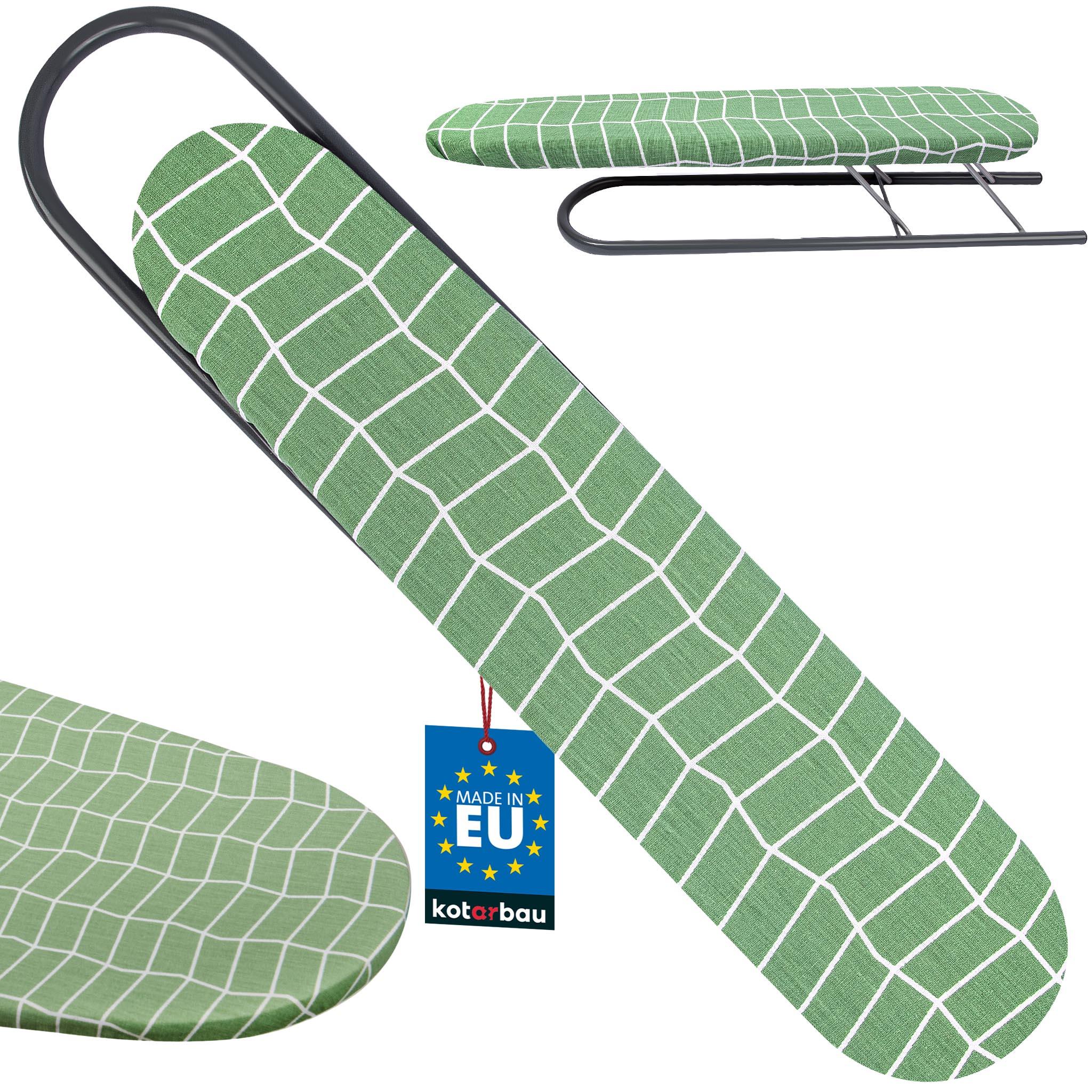 KOTARBAU® Ärmelbügelbrett Ärmelbrett Bügelbrett für Ärmel 50 x 11 cm zum Bügeln von Hemden oder Blusenärmeln Kleines Bügelbrett Schutzhülle Grün