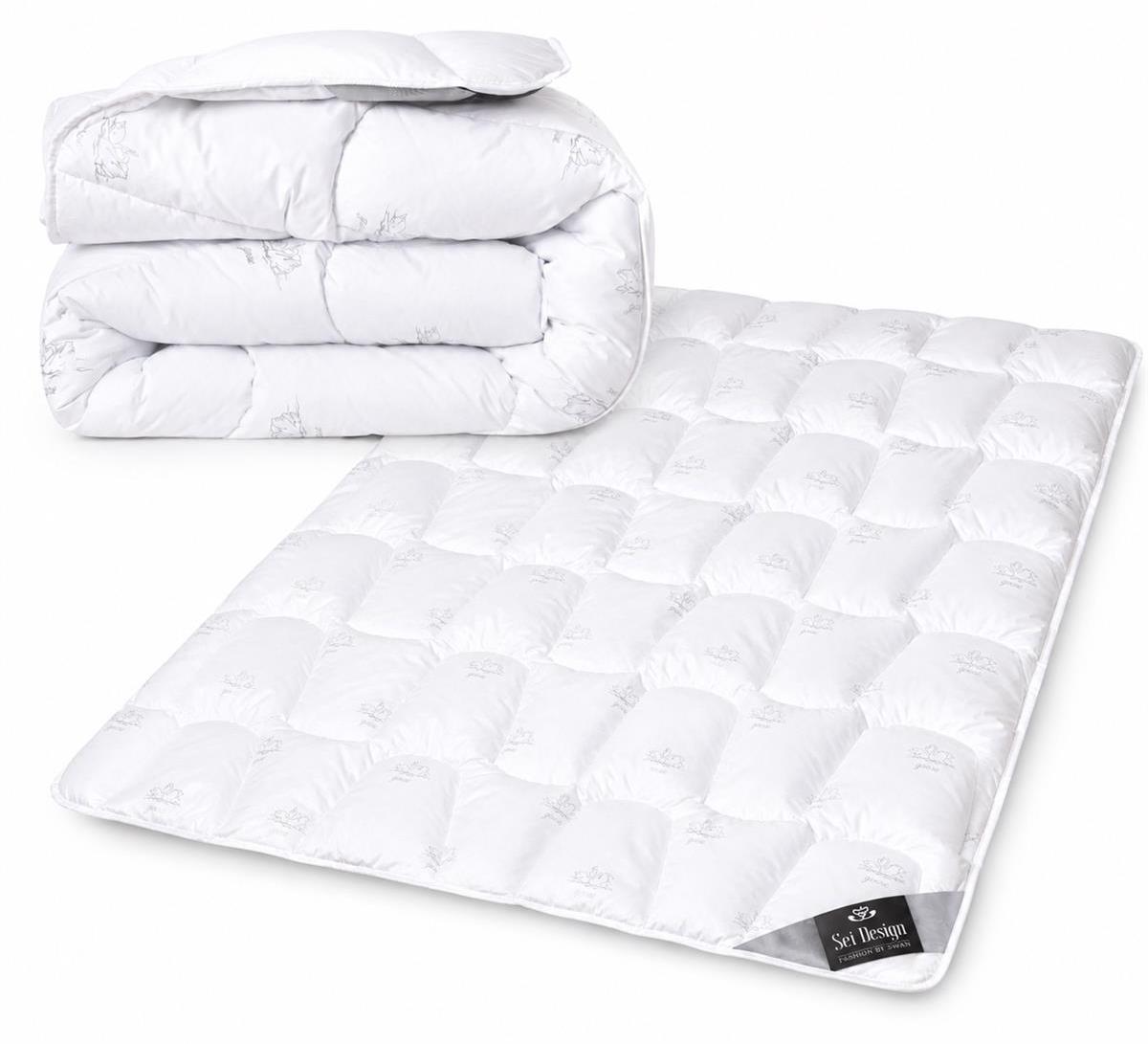 sei Design Heimtextilien Inh. I. Richter SWAN Sommer Faserbett Luxusklasse 200x220 - Leichte Mikrofaser Bettdecke der - 150g/m², 602623