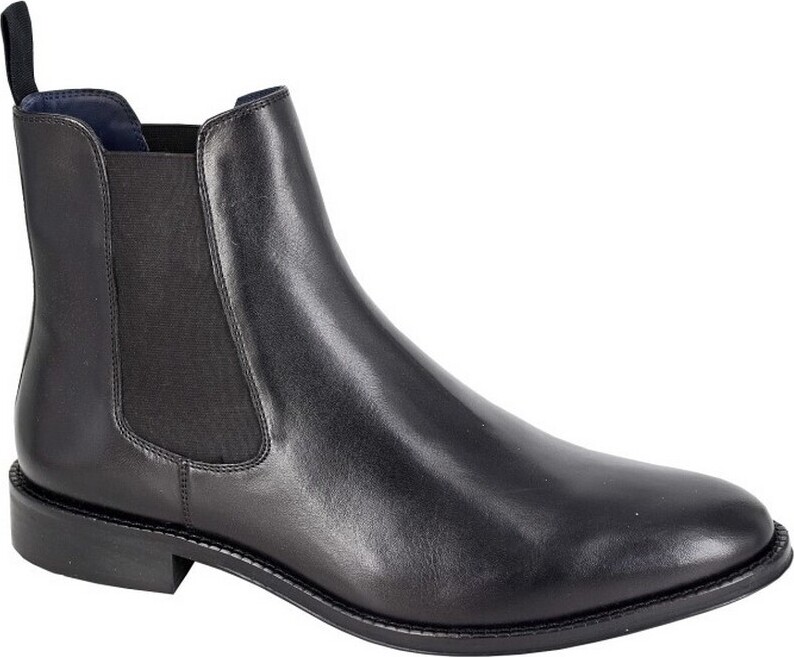 Roamers - Pánske členkové topánky, jednofarebné, kožené DF2467 (44,5 EU) (Black)