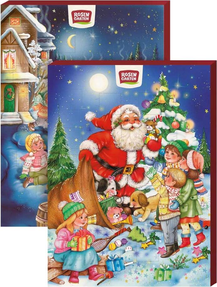 ROSENGARTEN Adventný kalendár z mliečnej čokolády BIO 75 g